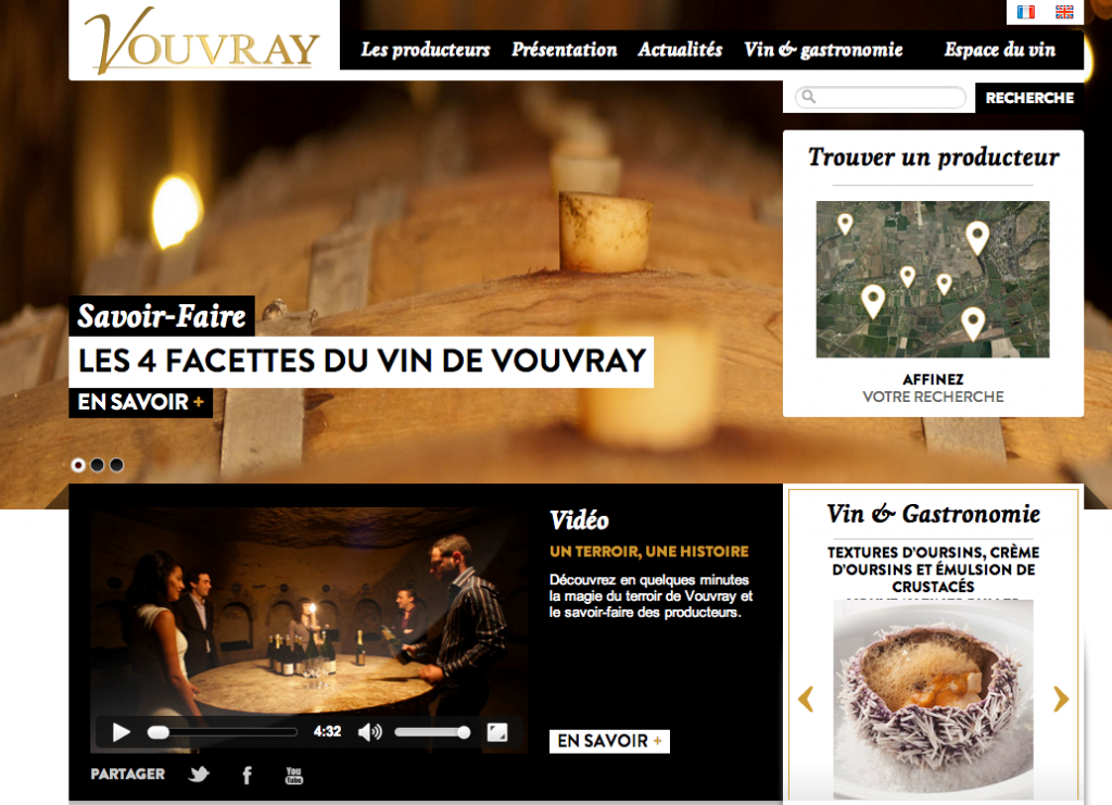 Site internet vins de Vouvray réalisation Monogramme maison de marketing